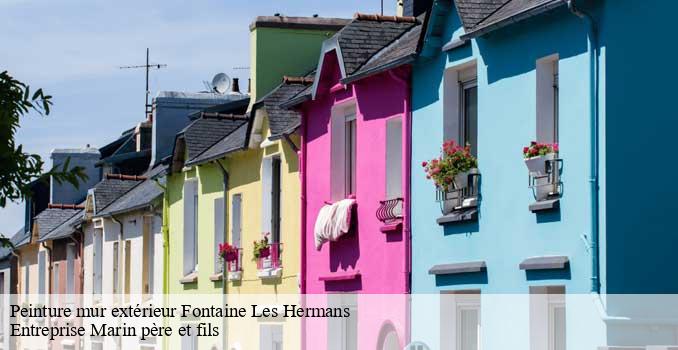 Peinture mur extérieur  fontaine-les-hermans-62550 Entreprise Marin père et fils